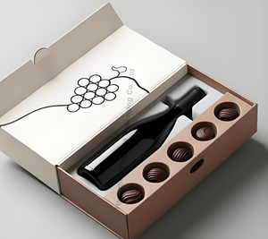 Customized Printing Chocolate and Wine I Whiskey I Champagne I Gift Set Box Hard Paper Box <strong>Christmas</strong> Gift Box - Product Image 2