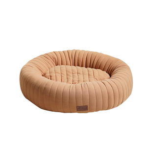 Fabricant vente en gros logo personnalisé produit pour animaux de compagnie coton rond chat chien lit de luxe - Product Image 5