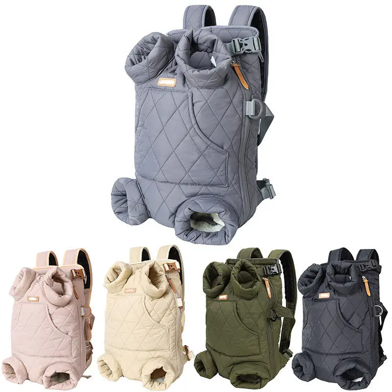 Winter Pet Backpack Thickened Back Dog Portable Dog Backpack Cashmere Warm Chest Pet Cat Bag