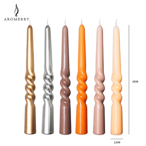 Wholesale New Style Spiral Twisty Stick Taper <strong>Orange</strong> Color <strong>Candles</strong> for Wedding Dinner Decor 20cm - Product Image 5