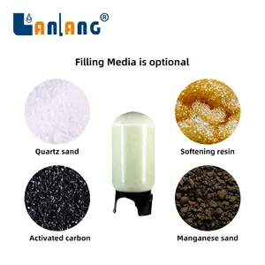 Tanque de filtro de fibra de vidro Lanlang frp 3672 para planta de tratamento de água industrial, tanque de pressão de fibra de vidro para equipamentos de tratamento de água