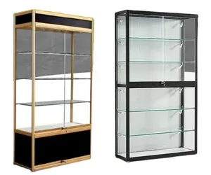 Vitrine aus gehärtetem Glas Aluminium Vitrine Glass chränke mit Schloss 5-lagiger Einzelhandel geschäft Vitrinen Smoke Shop Vitrine