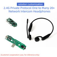 Modul Interkom Headset Jaringan Khusus 20 Orang 500m Olahraga Luar Ruangan Stereo 2.4G Sistem Interkom Nirkabel Full-Duplex