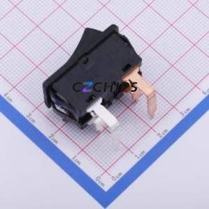 SDDJF31100 Rocker Switch Through hole Component (THT) Switch Concave Bend Solder Tab Black 16A - Product Image 1