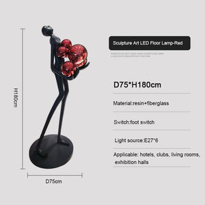 Lampada da Terra LED E27 con Scultura in Resina per Angolo Soggiorno, Design Nordico, Moderno e Minimalista, Decorazione Artistica - Product Image 5