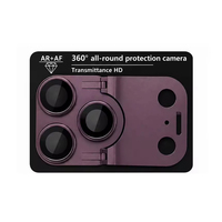 Protection d'objectif d'appareil photo pliable pour iPhone 18 Pro, support intégré AR invisible, film en verre trempé pour iPhone 18 Pro Max