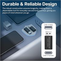 USB-C zu USB-A Blocker mit Smart-Charging, Schutz vor Juice-Jacking, Nur-Lade-Adapter, Sicheres Laden, Datenblockier-Adapter