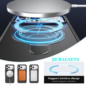 Senyork business metal <b>holder</b> magnetic stand phone case for <b>iPhone</b> 11 12 13 14 15 16 17 pro max four corner shock antislip cover - Product Image 4