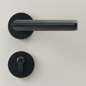 Stripe Knurled <strong>Copper</strong> Door Lock <strong>Handle</strong> Interior Brass Gold Knurling Door Lever <strong>Handle</strong> - Product Image 3