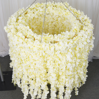 Arche de plafond en métal moderne 1m/1.5m/1.8m, motif fleur Angela, blanc, pour glycine suspendue, toile de fond de mariage et scène - Boutique officielle