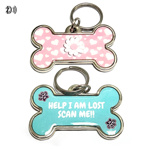 Etiqueta de Identificación para Mascotas NFC de Alta Calidad, Etiqueta de Perro con Borde Metálico y Código QR, Llavero NFC Personalizado con Resina Epoxi para Seguridad - Product Image 6