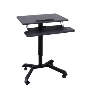 H. office — colonne pneumatique réglable en hauteur, chariot d'ordinateur <span class=keywords><strong>Mobile</strong></span>, avec roulettes, clavier - Product Image 2