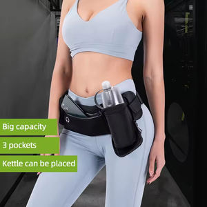 पानी की बोतल धारक फिटनेस बेल्ट बैग के साथ कमर पैक चलाने के लिए उच्च चिंतनशील समायोज्य खेल पाउच - Product Image 3