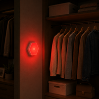 Veilleuse LED à détecteur de mouvement 625~630nm Lumière rouge Design minimaliste Capteur PIR+Lumière ABS Utilisation en chambre Batterie 600mAh Dimmable