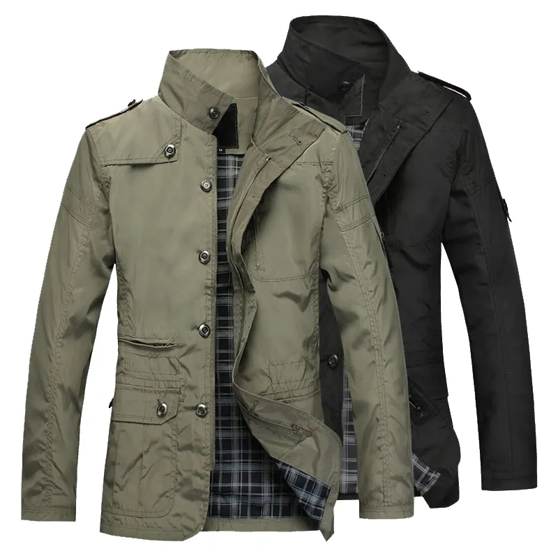 Chaquetas delgadas para hombre, ropa informal coreana cómoda, rompevientos, abrigo de gabardina 5XL, primavera y otoño, superventas