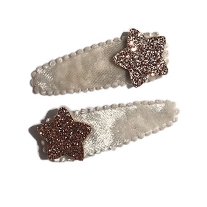 Mini pinces à cheveux en tissu tendance pour bébés et enfants, motif étoile mignon, 2 pièces pour filles, vente en gros, dernier design - Product Image 5