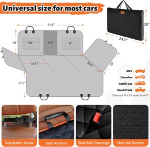 Funda Protectora para Asiento de Coche para Perros, Impermeable, Negra, Marca OEM Oxford, con Base Rígida, Ventana de Malla, Hamaca para Mascotas, Protector de Asiento Trasero para SUV, Ecológica - Product Image 5