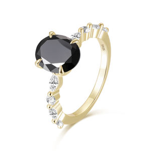 خاتم مجوهرات أنيق من الفضة الإسترلينية عيار 925 مع حجر كريم وردي بيضاوي الشكل وزركون مكعب للزفاف والخطوبة والوعد للنساء - Product Image 2