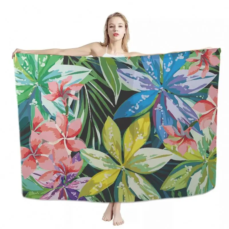 Hawaïen Sarong Plage Paréo En Gros Hawaii Style Motif Imprimé Sarongs Femmes Plage 2024 Haute Qualité Maillot De Bain Sarong