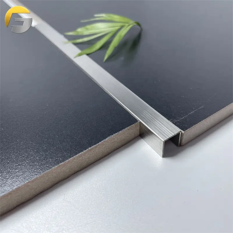 AN164 Fábrica De Fornecimento De Metal Tile Guarnição Decorativa U Forma De Linha De Aço Inoxidável Para Decoração De Parede Interior