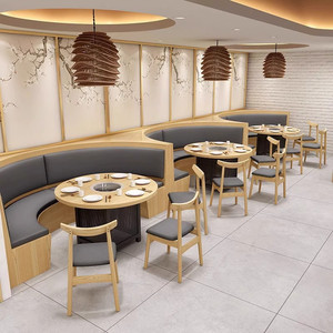 Ensemble table et chaises de <span class=keywords><strong>restaurant</strong></span> en bois massif au design moderne, idéal pour les restaurants de <span class=keywords><strong>barbecue</strong></span>, de hot pot et de nouilles - Product Image 4