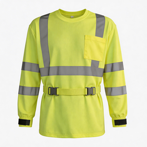 Custom Long Sleeve Reflective Work Safety T Shirts with Reflective Tape Factory Mining Safety Hi Vis Work Clothing - Product Image 1