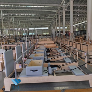Reformer <span class=keywords><strong>de</strong></span> <span class=keywords><strong>Pilates</strong></span> Profesional <span class=keywords><strong>de</strong></span> Alta Gama, Fabricado en Madera <span class=keywords><strong>de</strong></span> Arce Blanco, para Gimnasio, Yoga y Estudio <span class=keywords><strong>de</strong></span> <span class=keywords><strong>Pilates</strong></span>, con Cuero Sintético Rosa - Product Image 3