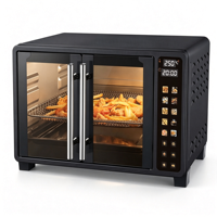 Friteuse à air numérique sensible en acier inoxydable avec panneau frontal double en verre transparent, four à convection de 23 L pour la cuisson des aliments, vente en gros