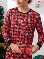 2026 Weihnachten Herren Grinch-Print Langarm-Schlafanzug Lustige Pyjamas für Männer