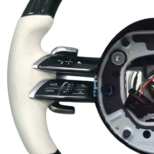 Pour <span class=keywords><strong>Mercedes</strong></span> Benz W205 W176 W246 W212 W204 W205 W213 W219 W222 E63 G63 G65 Gt63 vrai Piano <span class=keywords><strong>volant</strong></span> rond en cuir noir - Product Image 4