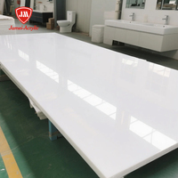 Panneau de surface solide en acrylique extrudé brillant JUMEI pour salle de bain, 2,5-5 mm, résistant aux UV, imperméable, anti-moisissure, écologique, découpe facile