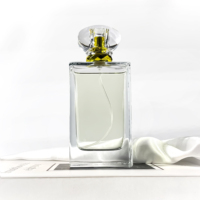 Flacons de parfum rectangulaires avec logo, emballage cosmétique pour produits de soin, boîte de 100 ml, flacon de parfum en verre vide avec vaporisateur
