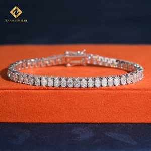 ZUANFA JEWELRY Moissanite Oval Cut 3*5MM 925 <b>Silver</b> Luxury Wedding Jewelry Tennis <b>Bracelet</b> - Product Image 5
