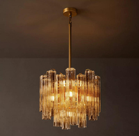 Lustre suspendu vintage industriel moderne en verre de Murano pour villa, îlot de cuisine, salon intérieur, en laiton