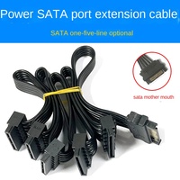 Cable de datos de alto rendimiento TEUCER SATA de uno a cinco con línea de alimentación y cable extendido para conexión de disco duro