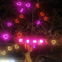 Lumières LED dynamiques en forme de cœur à fixer sur un arbre, décoratives, lumineuses, style rue, étanches IP65, blanc chaud