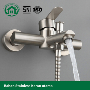 Pano.V Wholesale 304 Stainless Steel Simple Shower Suit Surface <b>Mounted</b> Household Triple Faucet with Soft <b>Spray</b> Mixing Valve - Product Image 4