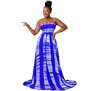Nouvelle arrivée, robe longue sexy à bretelles, imprimé tie-dye, dos nu, été - Product Image 1