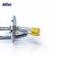 9-Points Integrated Multi-point Thermocouple Signal Device with SUS316L Flange 20MPa High Pressure for Vacuum Furnace