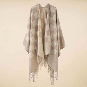 2024 High Quality Cashmere Women's Winter <b>Ponchos</b> Blanket Shawl Wrap <b>Poncho</b> Cape Winter Open Front Hooded <b>Poncho</b> - Product Image 2
