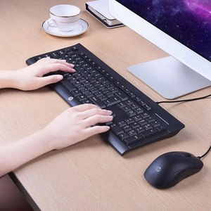 Combo de teclado y ratón con cable Hp Km100, USB, para uso en oficina y negocios, para computadora de escritorio y portátil - Product Image 1
