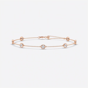 Elegante Tobillera Fina con Diamantes Redondos Cultivados en Laboratorio de 1, 3 o 4 CTW, Cadena Ajustable, Joyería Minimalista para Uso Diario para Mujer - Product Image 3