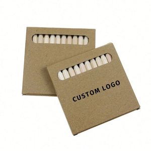 Coffret promotionnel de 12 crayons de couleur écologiques de 3,5 pouces, faciles à prendre en main, en bois, avec boîte en papier kraft - Product Image 1