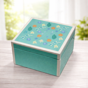 Luxury Crackle Lacquer <b>Box</b> with Gold Trim Elegant Decorative Storage Case for Jewelry <b>Keepsake</b> and Premium Gift Use - Product Image 1