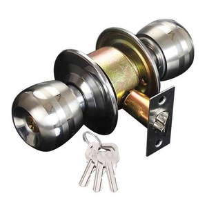 <strong>Door</strong> Handle <strong>Knobs</strong> Universal Stainless Steel Lock Locks Hardware Accessories With Three Keys Household Gear Black - Product Image 1