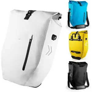 Bolsa de bicicleta para motocicleta, marco de asiento trasero, bolsa lateral impermeable, 28 L, se puede utilizar como bolsa de hombro
