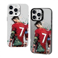 Coque de téléphone portable antichoc rigide avec motif sportif argenté coloré en relief 3D, style célébrités d'Internet