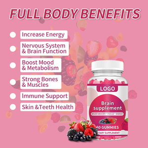 Oem/ODM năng lượng tự nhiên nootropic Gummies não bổ sung sức khỏe cho người lớn hỗ trợ hiệu suất não - Product Image 3