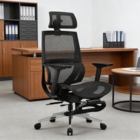 Chaise de bureau ergonomique confortable avec appui-tête réglable en 2D, chaises de bureau en maille