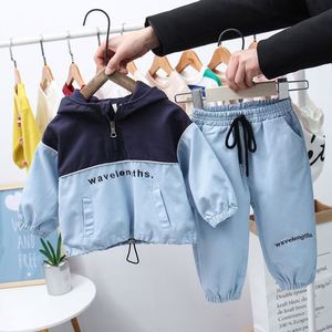 Conjuntos de Ropa para Niños Otoño Invierno, Chaqueta Cálida de Manga Larga con Combinación de Colores + Pantalones con Cordón para Niños - Product Image 2